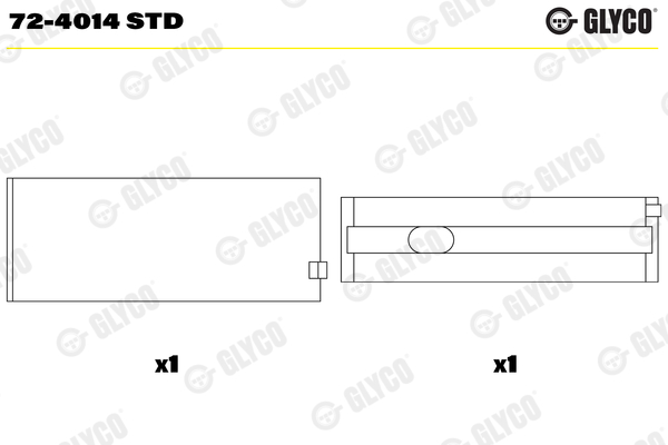 Hoofdlager Glyco 72-4014 STD