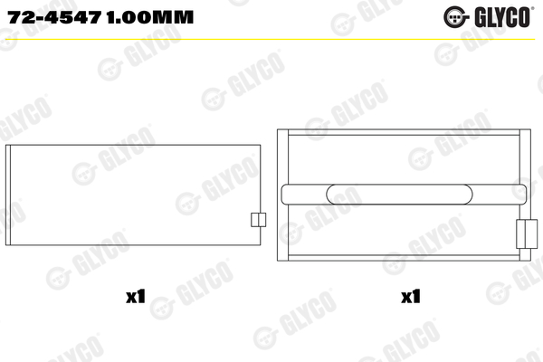 Hoofdlager Glyco 72-4547 1.00mm