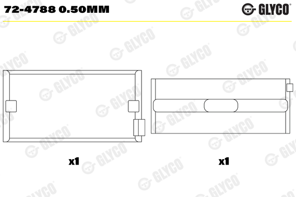 Hoofdlager Glyco 72-4788 0.50mm