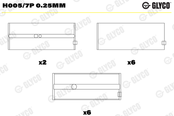 Hoofdlager Glyco H005/7P 0.25mm