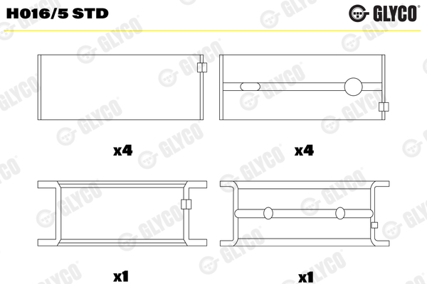 Hoofdlager Glyco H016/5 STD