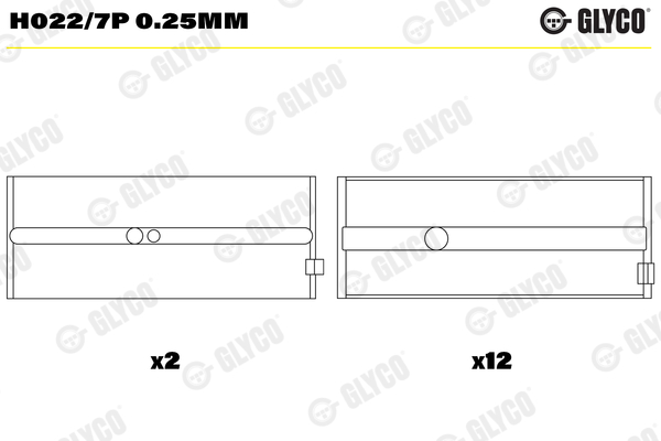 Hoofdlager Glyco H022/7P 0.25mm