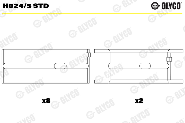 Hoofdlager Glyco H024/5 STD