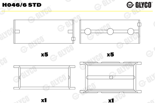 Hoofdlager Glyco H046/6 STD