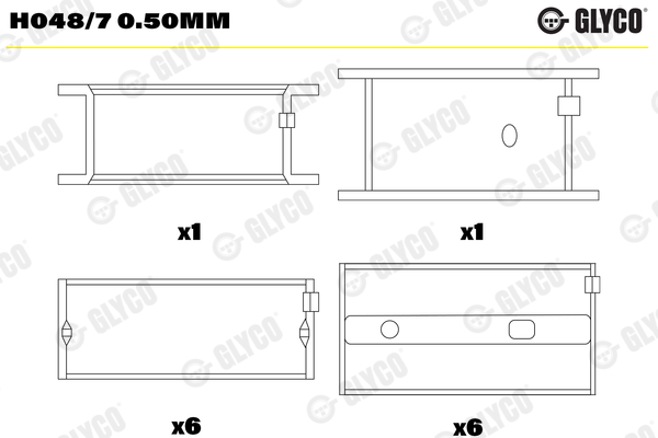 Hoofdlager Glyco H048/7 0.50mm