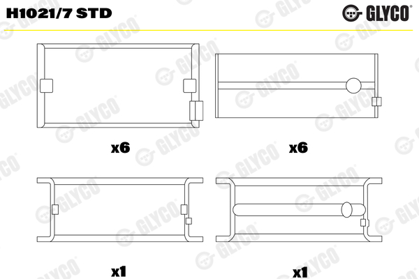 Hoofdlager Glyco H1021/7 STD