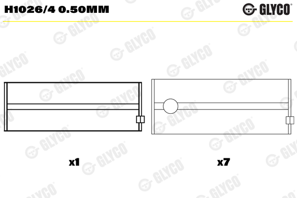 Hoofdlager Glyco H1026/4 0.50mm