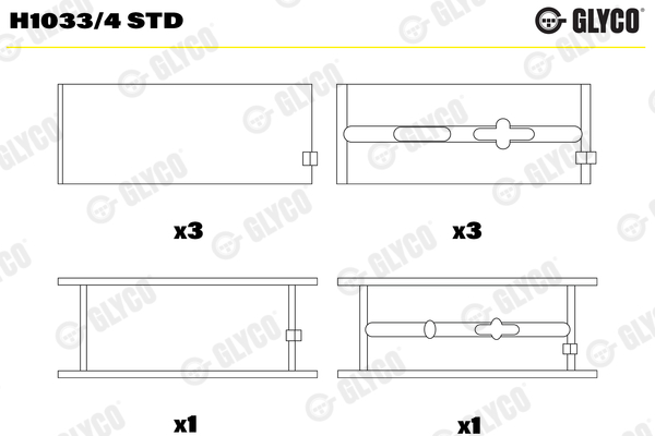 Hoofdlager Glyco H1033/4 STD