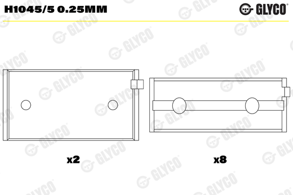 Hoofdlager Glyco H1045/5 0.25mm