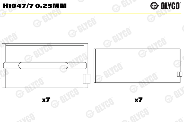 Hoofdlager Glyco H1047/7 0.25mm