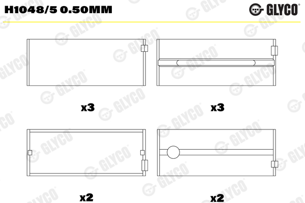 Hoofdlager Glyco H1048/5 0.50mm