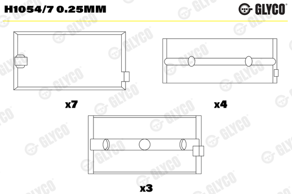 Hoofdlager Glyco H1054/7 0.25mm