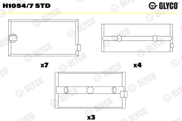 Hoofdlager Glyco H1054/7 STD