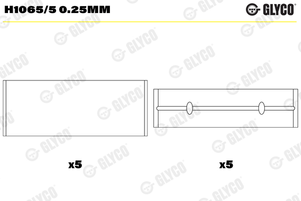 Hoofdlager Glyco H1065/5 0.25mm