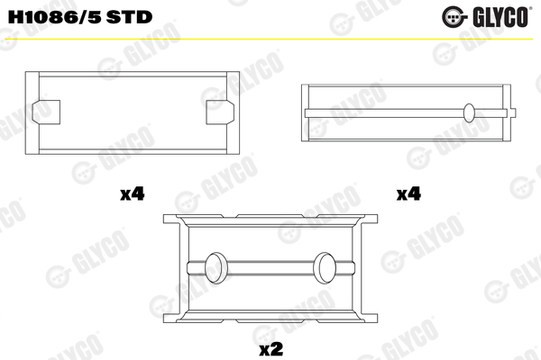 Hoofdlager Glyco H1086/5 STD