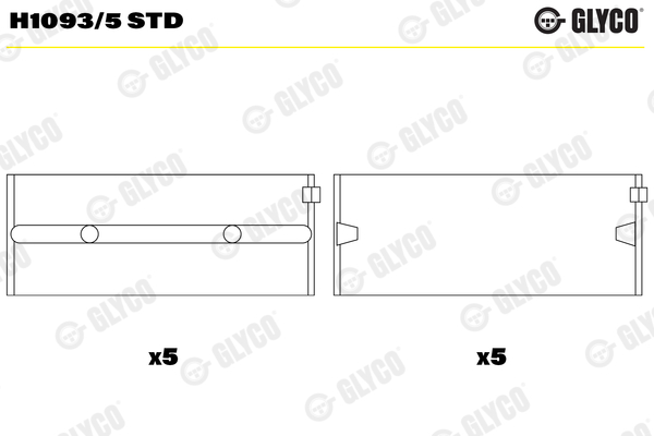 Hoofdlager Glyco H1093/5 STD