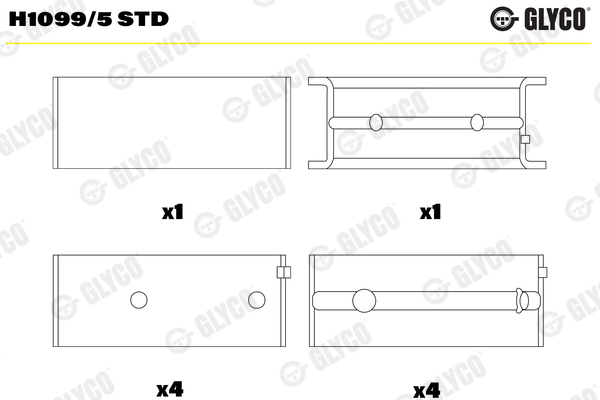 Hoofdlager Glyco H1099/5 STD