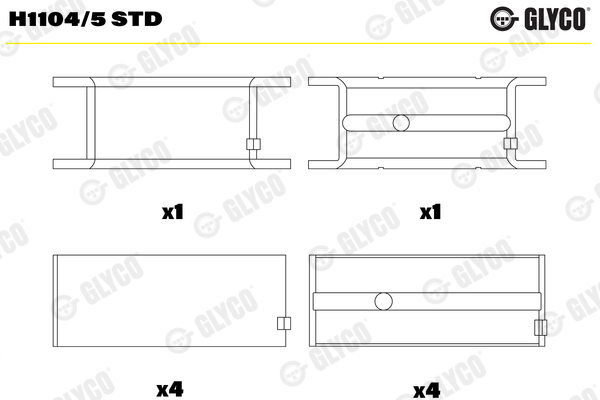 Hoofdlager Glyco H1104/5 STD