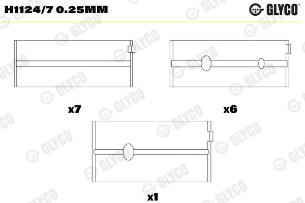 Hoofdlager Glyco H1124/7 0.25mm