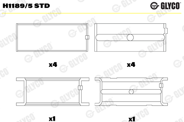 Hoofdlager Glyco H1189/5 STD