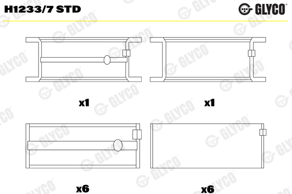 Hoofdlager Glyco H1233/7 STD