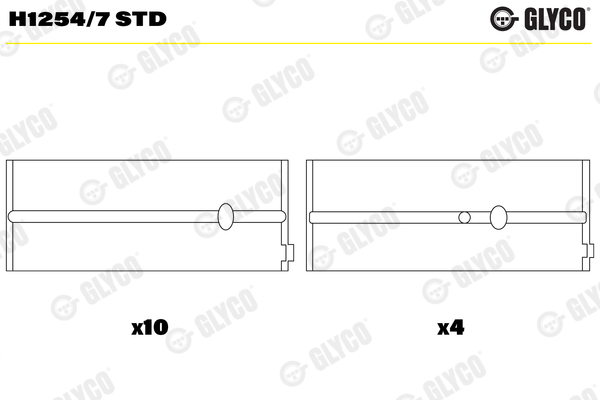 Hoofdlager Glyco H1254/7 STD