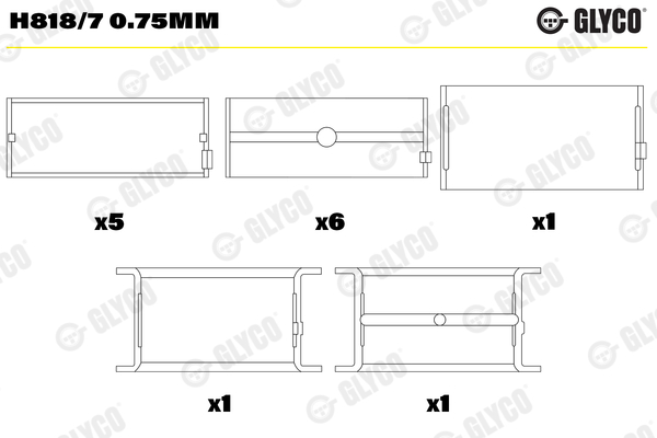 Hoofdlager Glyco H818/7 0.75mm