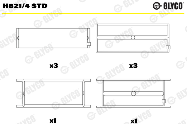 Hoofdlager Glyco H821/4 STD