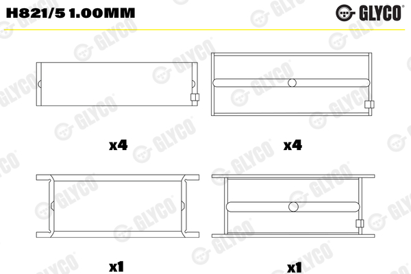 Hoofdlager Glyco H821/5 1.00mm