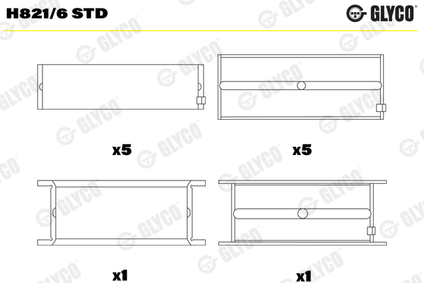 Hoofdlager Glyco H821/6 STD