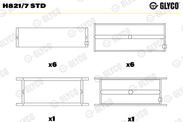 Hoofdlager Glyco H821/7 STD
