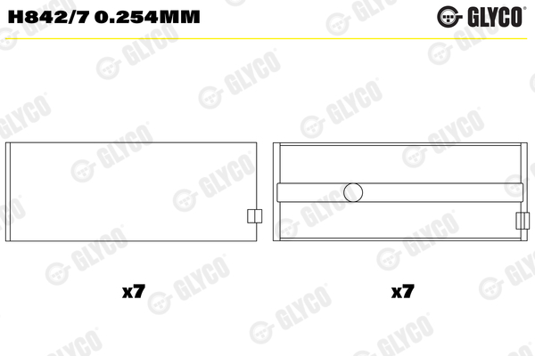 Hoofdlager Glyco H842/7 0.254mm