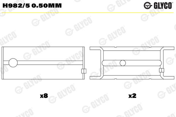 Hoofdlager Glyco H982/5 0.50mm