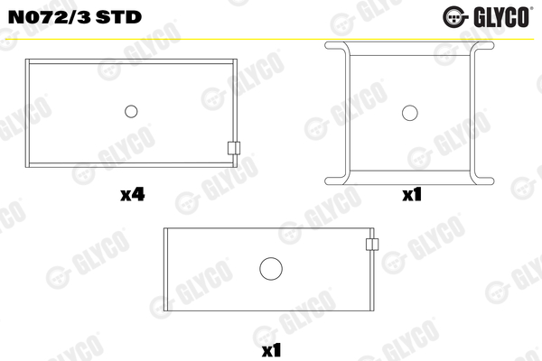 Nokkenaslager Glyco N072/3 STD