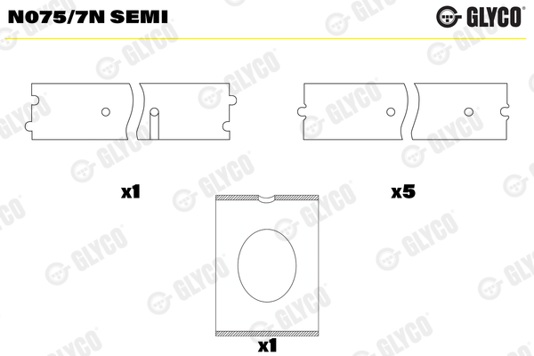 Nokkenaslager Glyco N075/7N SEMI