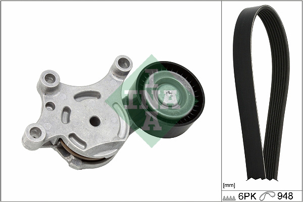 Poly V-riem set INA 529 0577 10