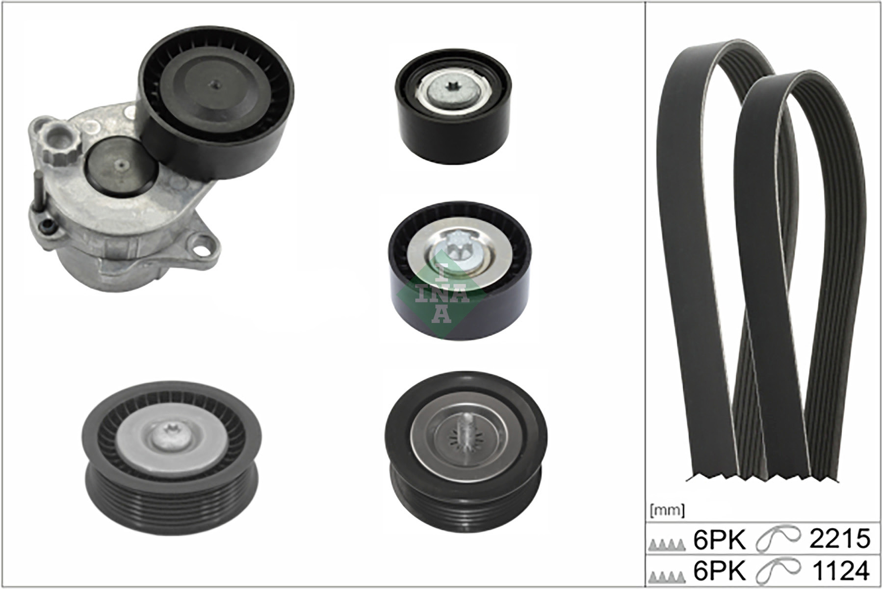 Poly V-riem set INA 529 0589 10