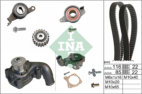 Distributieriem kit inclusief waterpomp INA 530 0010 31