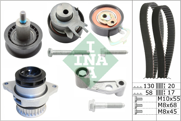 Distributieriem kit inclusief waterpomp INA 530 0089 30