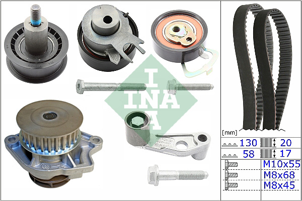 Distributieriem kit inclusief waterpomp INA 530 0089 31