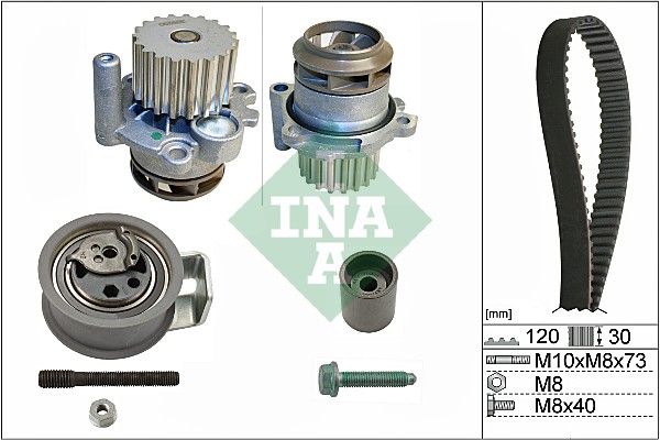 Distributieriem kit inclusief waterpomp INA 530 0091 30