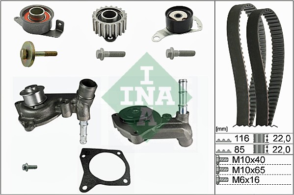 Distributieriem kit inclusief waterpomp INA 530 0104 30