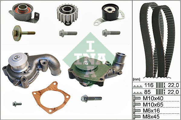 Distributieriem kit inclusief waterpomp INA 530 0104 31