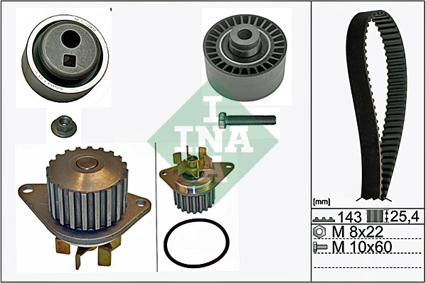 Distributieriem kit inclusief waterpomp INA 530 0105 30