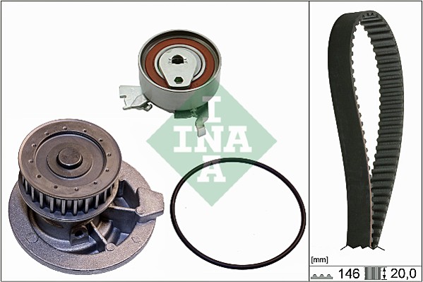 Distributieriem kit inclusief waterpomp INA 530 0147 30