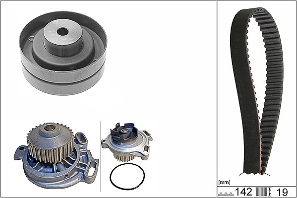 Distributieriem kit inclusief waterpomp INA 530 0156 30