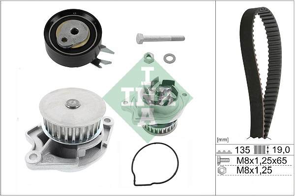 Distributieriem kit inclusief waterpomp INA 530 0166 31