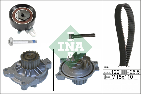 Distributieriem kit inclusief waterpomp INA 530 0175 31