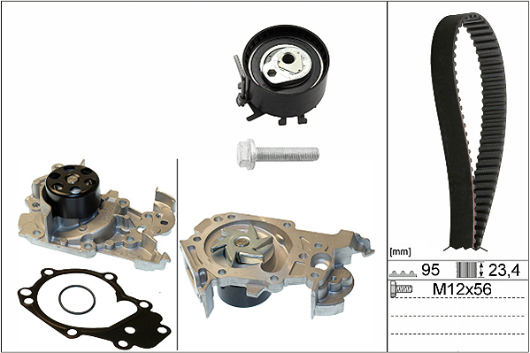 Distributieriem kit inclusief waterpomp INA 530 0195 30