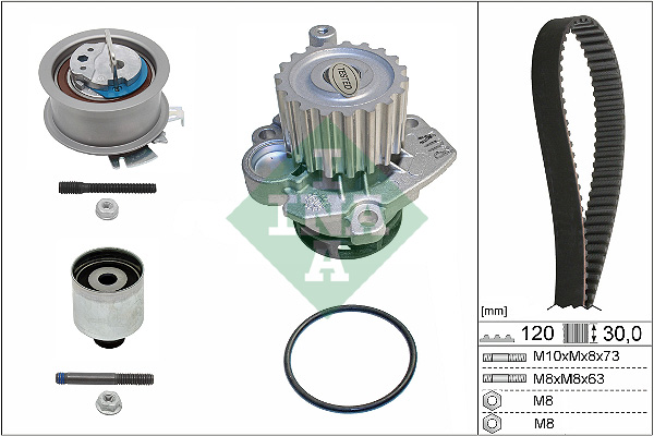 Distributieriem kit inclusief waterpomp INA 530 0201 33